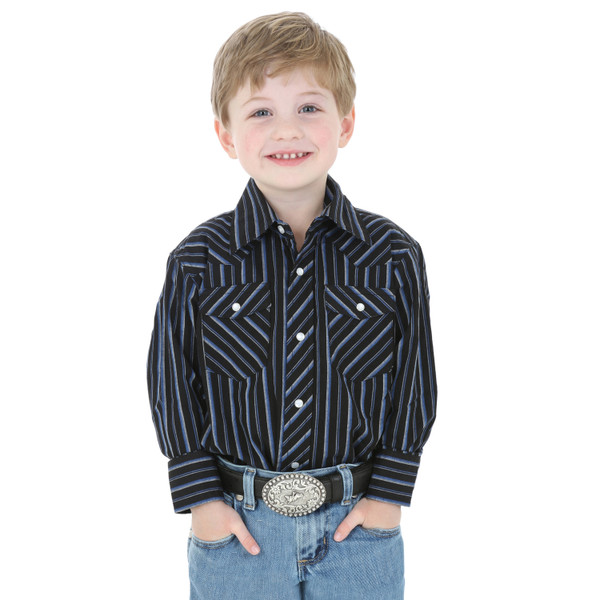 Long Sleeve Dress Western Stripe Shirts - Assorted