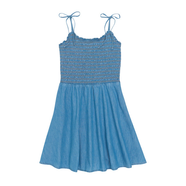 Wrangler Retro® Americana Tie Denim Smocked Dress