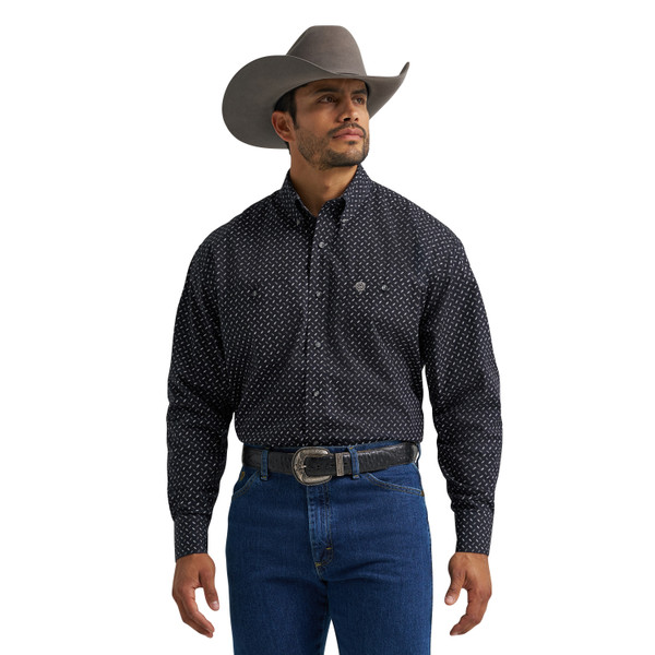 Wrangler® George Strait Collection Two Pocket Long Sleeve Shirt - Stretch