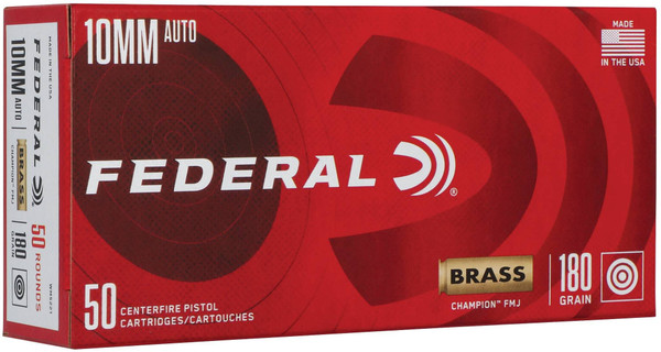 Federal Champion Training, 10mm Auto, 180 Grain, Full Metal Jacket - 50 Rounds