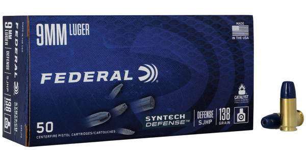 Federal Syntech Defense, 9mm Luger, 138 Grain, Segmented Hollow Point - 50 Rounds