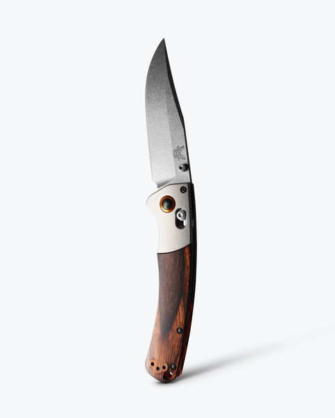 Benchmade Crooked River - Gray Aluminum & Wood, Clip-point