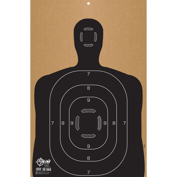 Allen Silhouette Shooting Target B27, Corrugated, 1-Target, 23" x 35," Tan