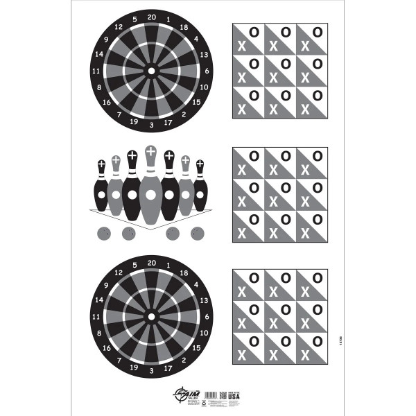 Allen Handgun Games Shooting Target & Backer, Corrugated, 1-Target, 23" x 35," White