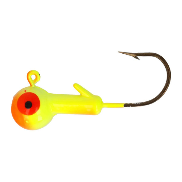 Eagle Claw Ball Head Jigs - 1/16 oz., Chartreuse/Orange