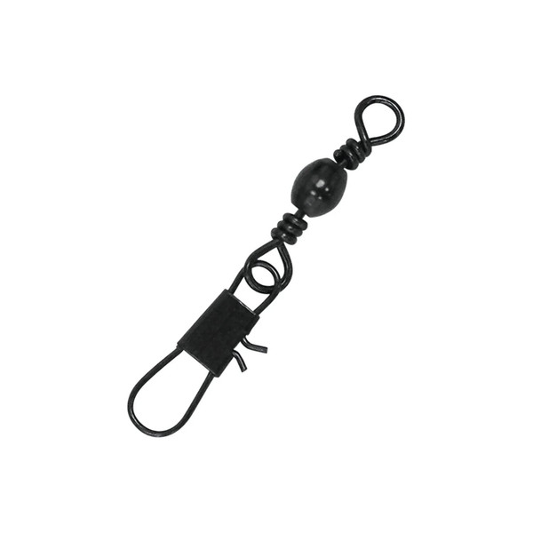 Eagle Claw Barrel Swivel with Interlock Snap - Black, 5, Standard