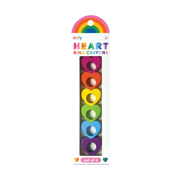 Ooly Heart Ring Crayons - Set of 6