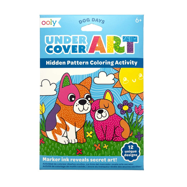 Ooly Undercover Art Hidden Pattern Coloring Activity Art Cards - Dog Days - 12 Cards