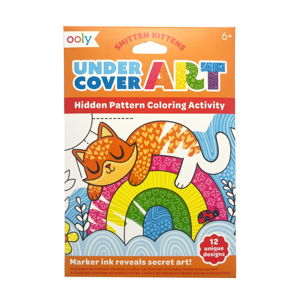 Ooly Undercover Art Hidden Pattern Coloring Activity Art Cards - Smitten Kittens - 12 Cards