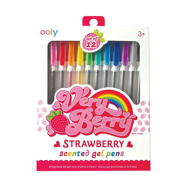 Ooly Very Berry Strawberry Scented Gel Pens - Set of 12