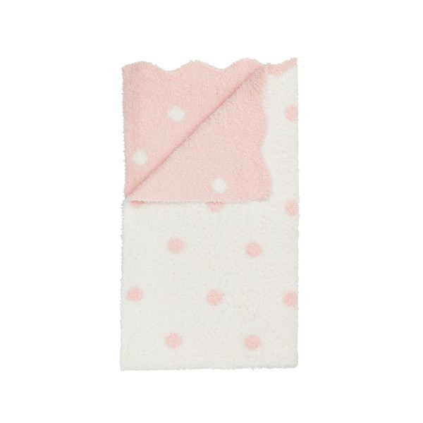 Mud Pie Pink Dot Chenille Blanket