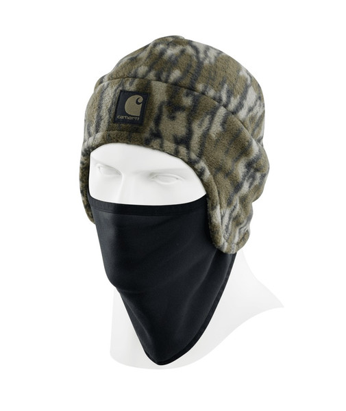 Carhartt Fleece Camo 2-in-1 Hat - Mossy Oak Bottomland Camo