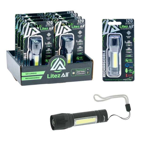 LitezAll Mini Rechargeable Flashlight & Task Light