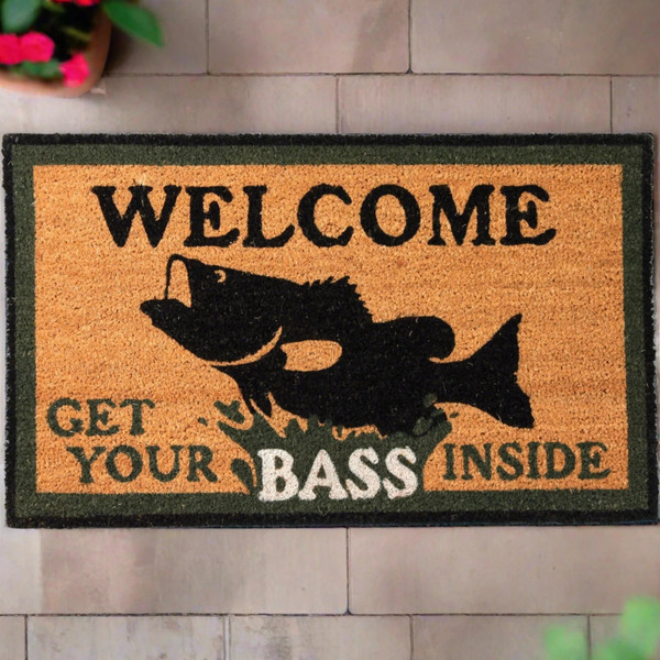 Rivers Edge Gifts Coir Mat 30in x 18in-Bass - 30 Inches by 18 Inches