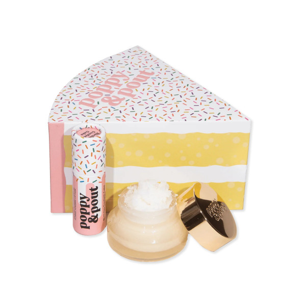 Poppy & Pout Lip Care Duo, Birthday Confetti Cake
