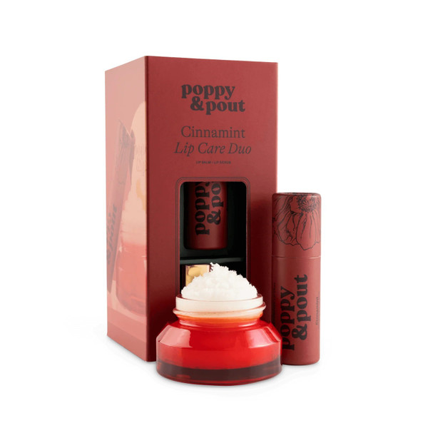 Poppy & Pout Gift Set, Lip Care Duo, Cinnamint