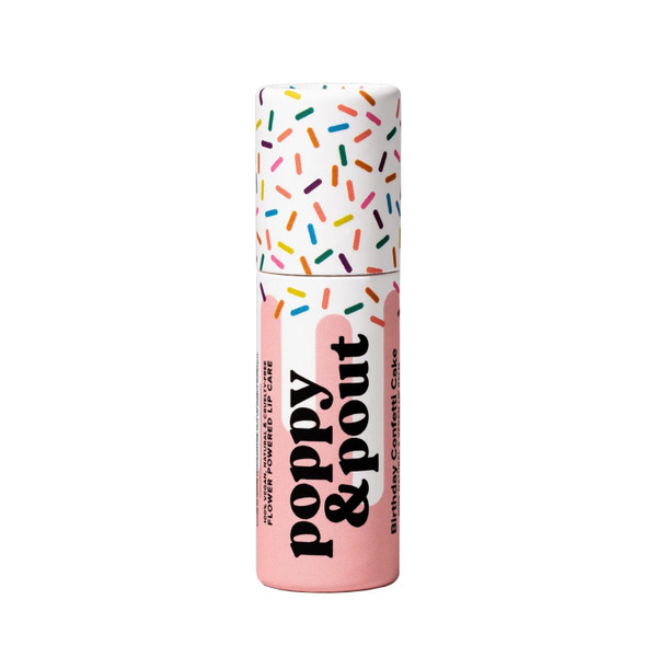Poppy & Pout Lip Balm, Birthday Confetti Cake, Pink