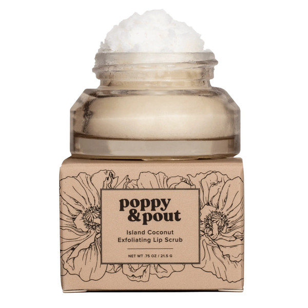 Poppy & Pout Lip Scrub, Original, Island Coconut