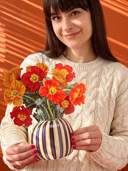 Fresh Cut Paper French Poppies