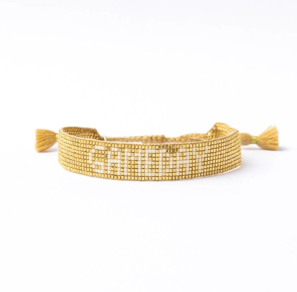 ink+alloy Game Day Adjustable Beaded Bracelet Gold