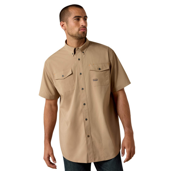 Ariat Men's Rebar Made Tough VentTEK DuraStretch Work Shirt - Khaki
