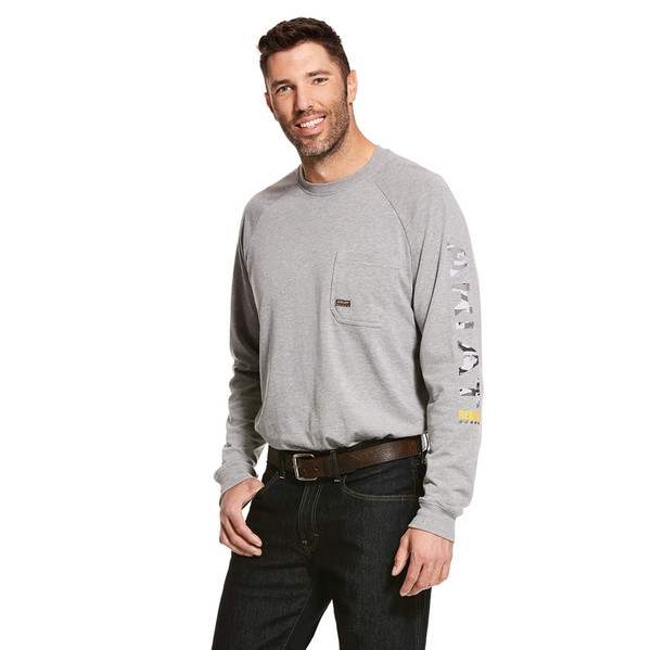Ariat Men's Rebar Cotton Strong Graphic T-Shirt - Heather Grey