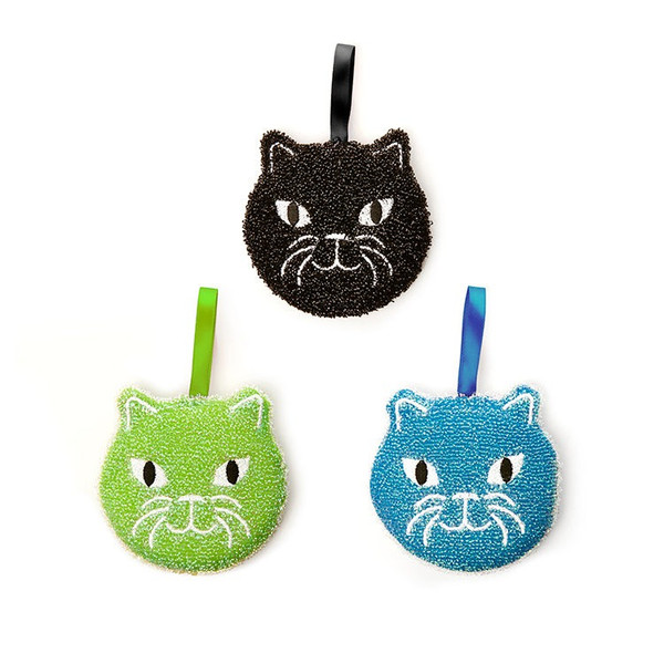 Kikkerland Cat Sponges Set Of 3