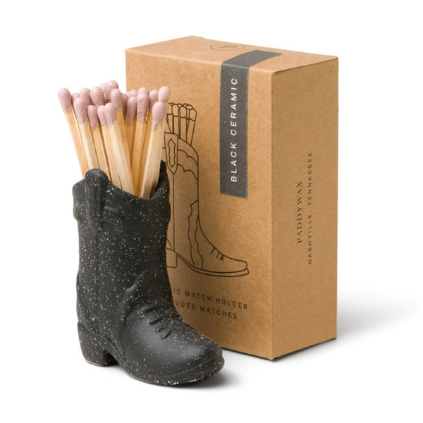 Paddywax Cowboy Boot Matches - Black