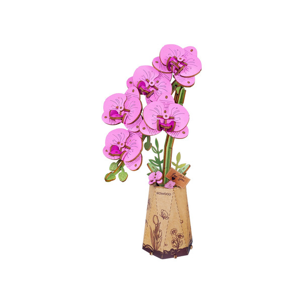 Hands Craft Wooden Flower Puzzle: Purple Moth Orchid