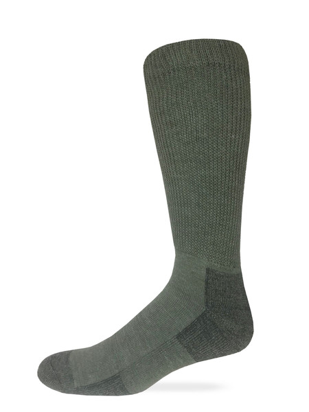 Carolina Ultimate Men's Non-Binding Merino Wool Blend Crew Socks 1 Pair - Olive