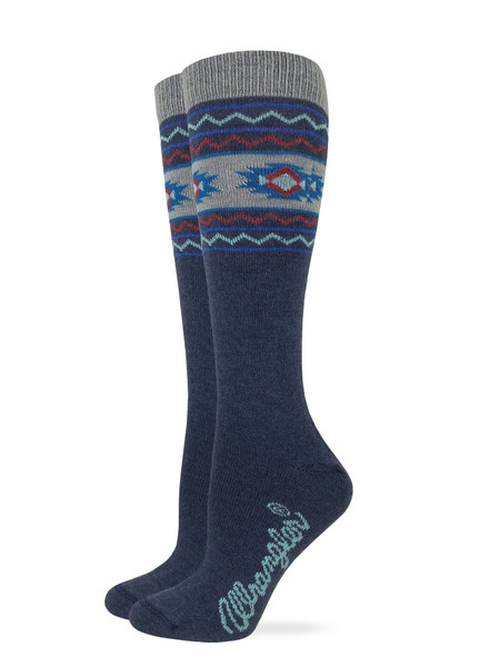 Wrangler Ladies Merino Wool Blend Knee High Socks 1 Pair - Denim