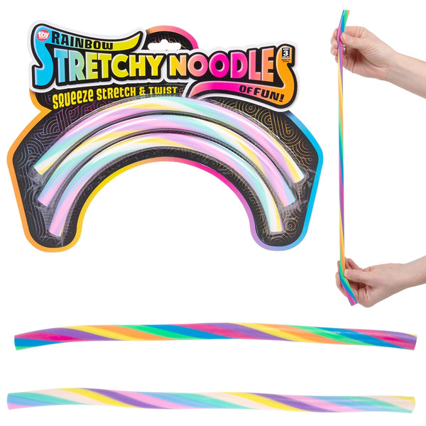 Toy Network 13" Rainbow Strectchy Noodle 3CT
