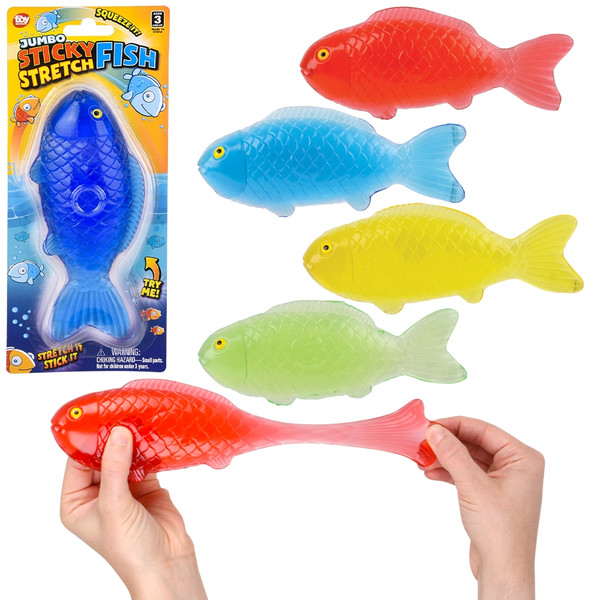 Toy Network 7.5" Jumbo Sticky Stretch Fish