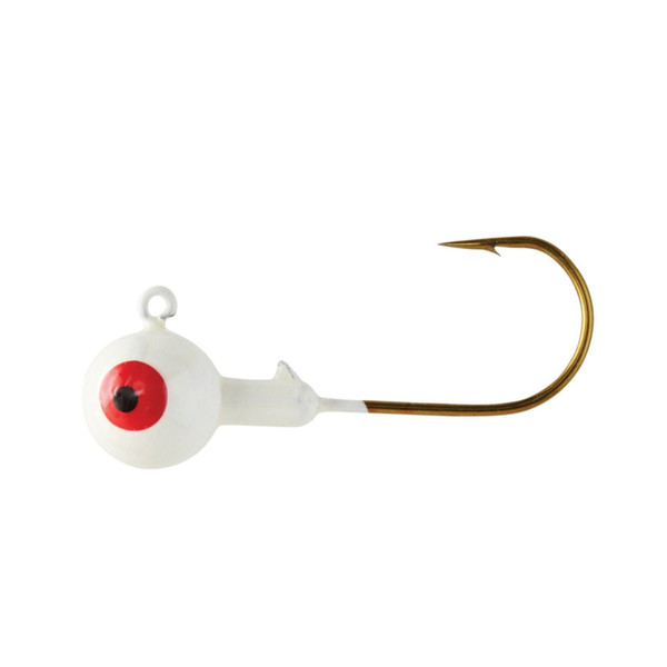 Eagle Claw Ball Head Jig, 1 Oz, White, Bronze Hook