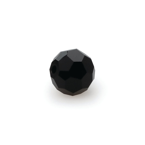 Eagle Claw Lazer Black Faceted Glass Beads-8mm