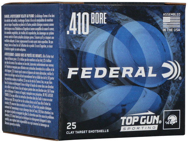Federal Top Gun, 410 Bore, 9 Shot, 2-1/2 in, 1/2 oz - 25 Rounds