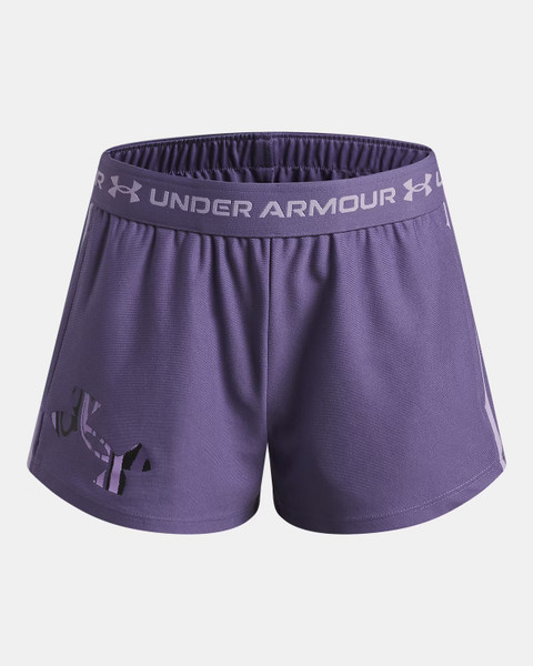 Under Armour UA Tech Play Up Logo Girls' Shorts Purple YLG