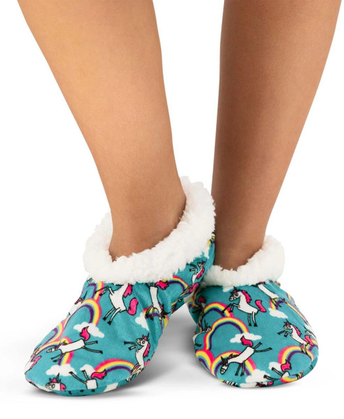Lazy One Unicorn Fuzzy Feet S/M