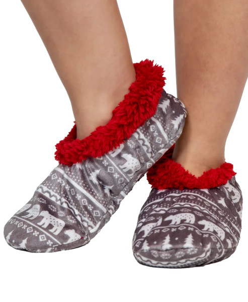 Lazy One Nordic Bear Fuzzy Feet S/M