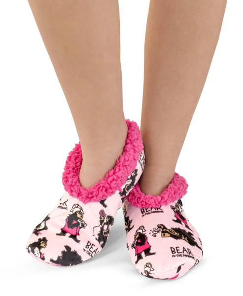 Lazy One Bear in AM Pink Fuzzy Feet S/M