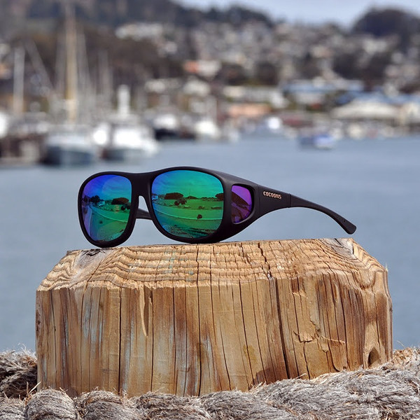 Cocoons Pilot L Black Polarized Green Mirror
