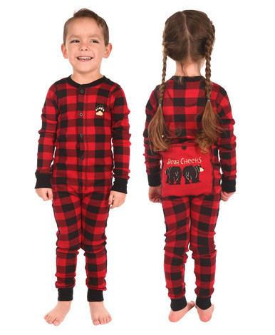 Lazy One Plaid Bear Cheeks Kid Flapjack