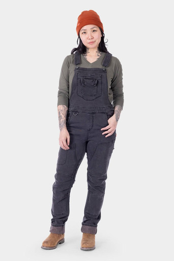 Dovetail Workwear Freshley HotSwap™ Thermal Denim Drop Seat Overalls - Black