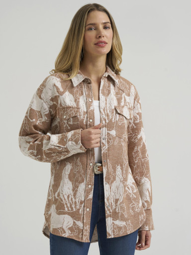 Wrangler Vintage Jacquard Boyfriend Snap Shirt