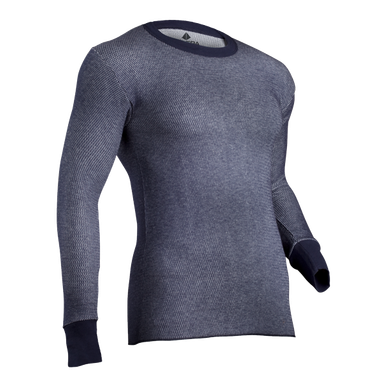 Indera Mills Men's Dual Face Raschel Performance Thermal Crew - Navy