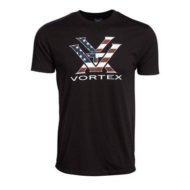 Vortex Men's Stars & Stripes Short Sleeve T-Shirt Black
