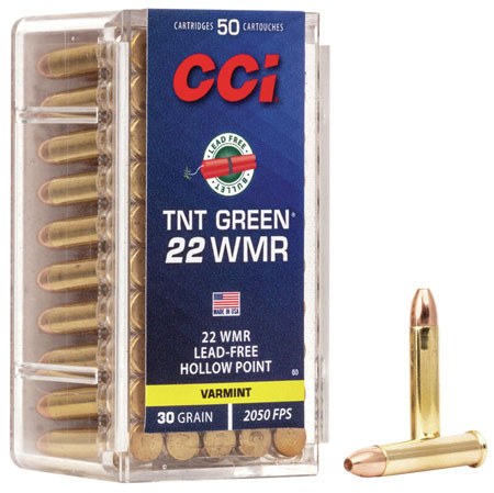 60 CCI 22 WMR  TNT GREEN 30GR HP 50 RND/BX -26-076683000606