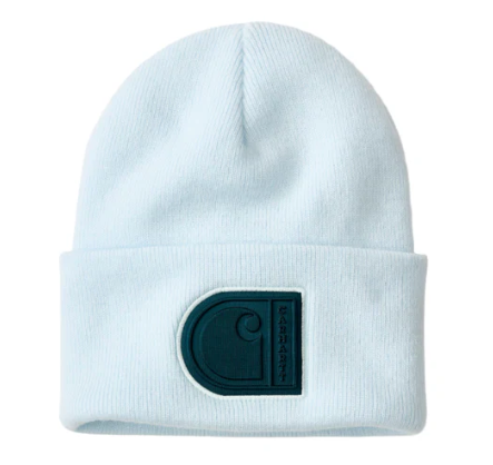 107190-HN6OS Knit Cuffed C Patch Beanie Early Fog-197219839542