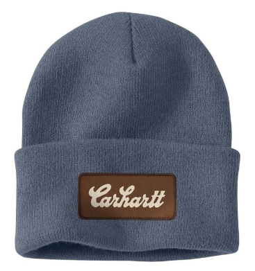 107007-BLSOS Knit Cuffed Script Patch Beanie Blues-197219825835