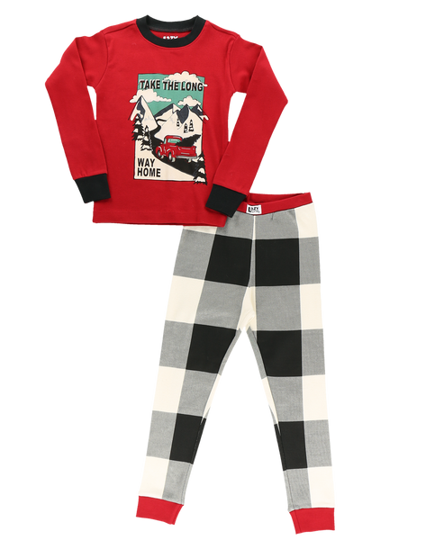 Truck Plaid Pj Set 2T-210000244674